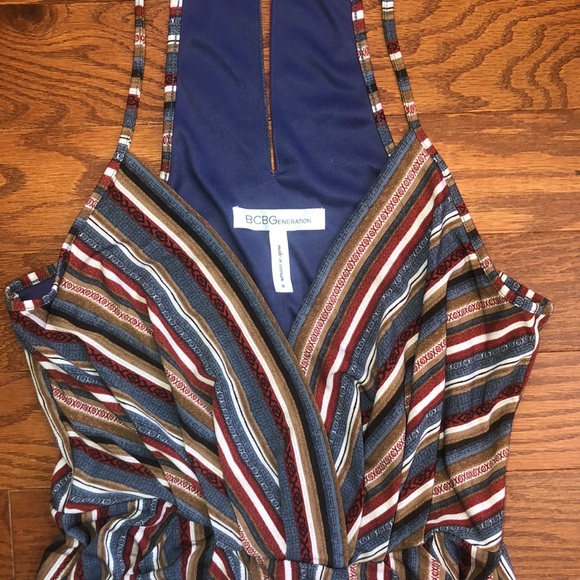 Vertical Aztec Stripe Dress with Pockets - Picture 3 of 13